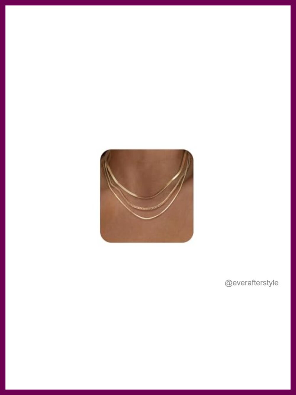 Layered Necklace Set Stackable Herringbone Cuban Rope Chain Choker Non Tarnish